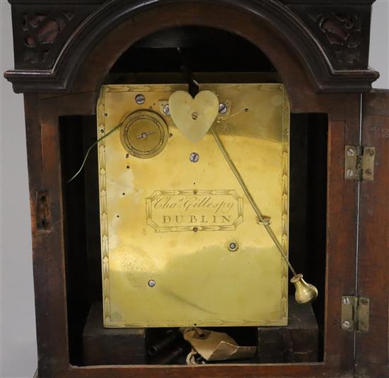 Charles Gillespie of Dublin. A George III quarter repeating bracket clock, height 15.5in.
